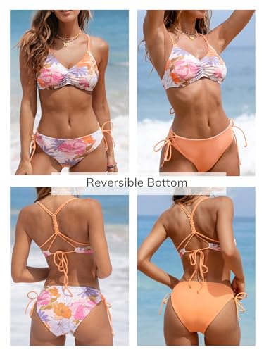 Image of CUPSHE Women's 2 Piece Bikini Set Back Braided Straps with Reversible Bottom