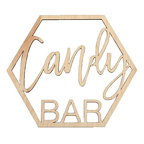 Koyal Wholesale Wood Candy Bar Sign, Wedding Display, Party Banner, Event Decorations For Wedding Engagement Bridal Shower Baby Shower Birthday Party (Candy Bar) by Koyal Wholesale - Used condition - US$13.77