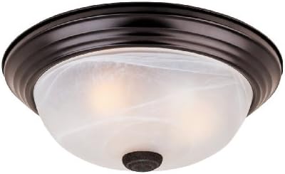 Designers Fountain 15 in Modern 3-Light Flush Mount Ceiling Light Fixture, Oil Rubbed Bronze with Alabaster Glass Shade, 1257L-ORB-AL