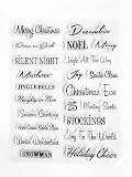Merry Christmas Sentiments Sayings Season's Greetings Noel Clear Stamp for Card Making Clear Stamp