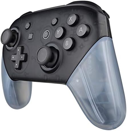 eXtremeRate Clear Atomic Purple Replacement Handle Grips for Nintendo Switch Pro Controller, DIY Hand Grip Shell for Nintendo Switch Pro - Controller NOT Included