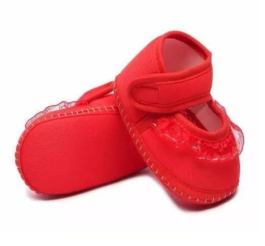 Image of Cute Baby Girl Sandals Soft Cotton Booties Comfortable Slip Shoes for Early Walking