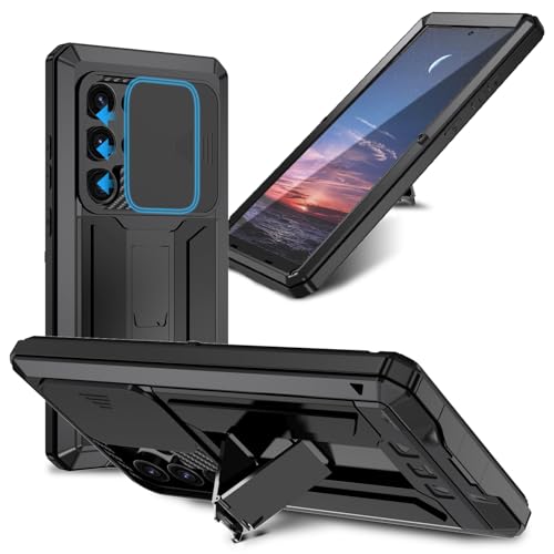 Coque Samsung Galaxy S24 Ultra 5G intégrale en aluminium et verre trempé anti-choc étanche noir