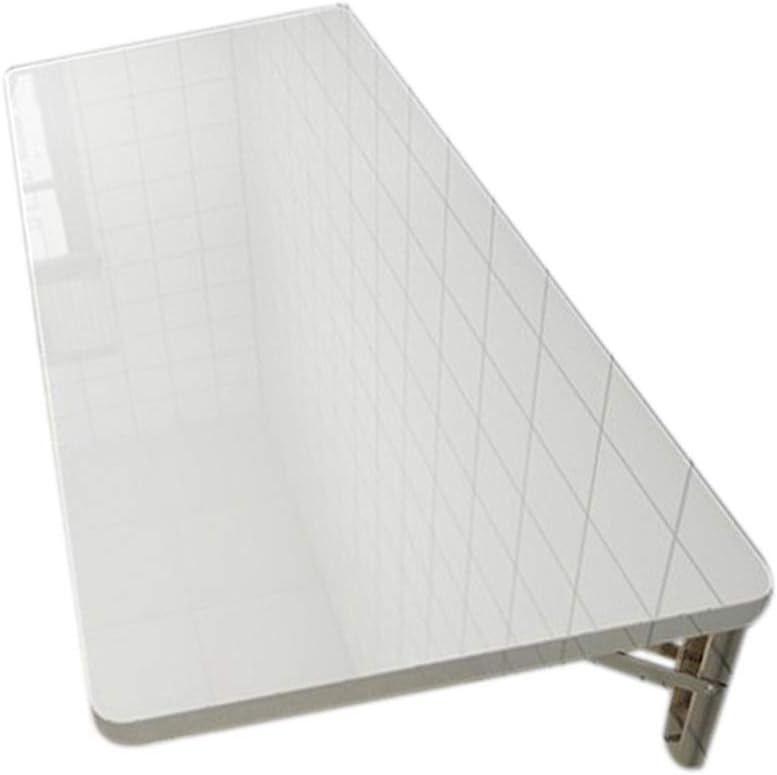 Table HUAHUA Wall-Mounted Folding Table, Stainless Steel Bracket Free Punching Drop-Leaf Table, Easy to Clean Kitchen Table, White (Size : 70x50cm)