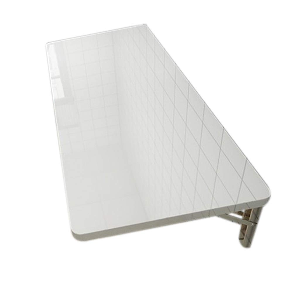 Table HUAHUA Wall-Mounted Folding Table, Stainless Steel Bracket Free Punching Drop-Leaf Table, Easy to Clean Kitchen Table, White (Size : 70x50cm)