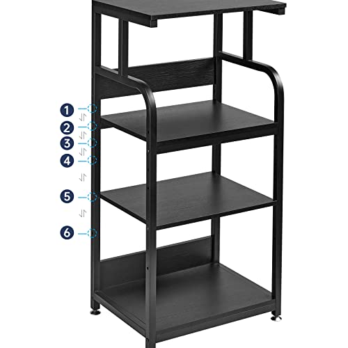 Fannova Printer Stand with Adjustable Shelf, 4 Tier Large Tall Printer Table with Wheels for Home Office Storage and Organization, Rolling Stand Cart for Computer Tower CPU Shredder, Black by Fannova - Image 7