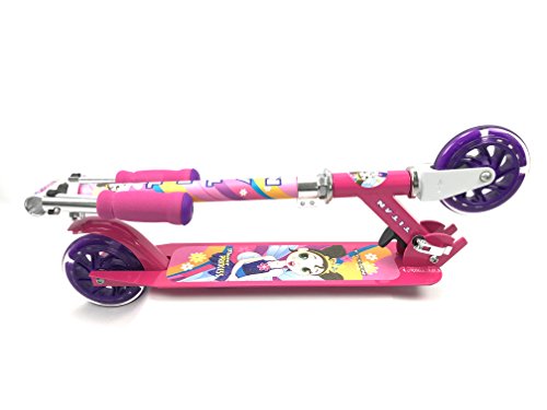 Titan Flower Princess Folding Aluminum Girls Folding Kick Scooter With Led Light Up Wheels (Age 5+), Pink #TOP4