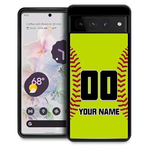 Daizag Customized Softball Sports Phone Case(01),Custom Name Number For Fans Gift Phone Case Compatible With Google Pixel 7 8 Pro 7A 4A 5A 6A 5 6 Pro 4G 5G cover
