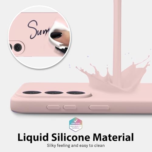 Image of DIZORO Microfiber Candy Case Compatible with Samsung S26 5G Smooth Touch Cushion Liquid Soft Silicone Gel Rubber Phone Cases Non-Slip Full Body Protective Shockproof Back Cover - Sand Pink