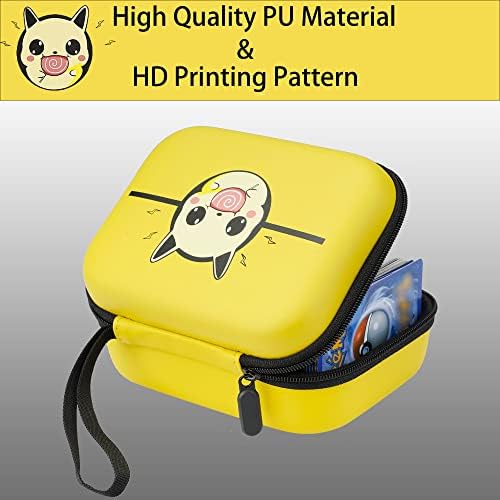 Yosuny Case for PM Card, Card Game Case Storage Holds Up to 400 Cards. Removable Divider and Hand Strap Offered - (Yellow)