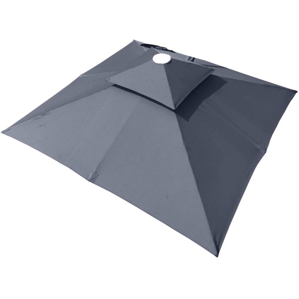 YUZGUHEY Square Cantilever Umbrella Canopy 10x10 Ft 8 Ribs Pool Replacement Cloth, Offset Parasol Top Cover For Patio Backyard Deck Garden Single top(Grey,3m (10') Single top)