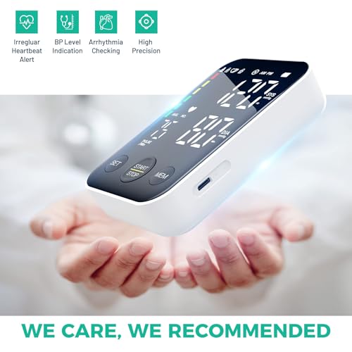 Blood-Pressure-Monitor-Upper-Arm-Blood-Pressure-Monitors-for-Home-Use-BP-Machine-with-2x120-Reading-Memory-Adjustable-Arm-Cuff-87-157-Large-Display-with-LED-Background-Light-Storage-Bag