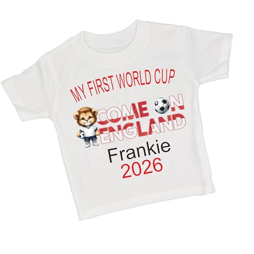 Image of My First World Cup 2026 Personalised England Football Baby Children's Kids T-Shirt
