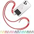 TBOC Cell Phone Lanyard [Red] - Comfortable Universal Smartphone Lanyard - Easy to Use Neck Phone Holder [Black Patch] - Adjustable Length Phone Strap Crossbody - Fits All Mobile Phones