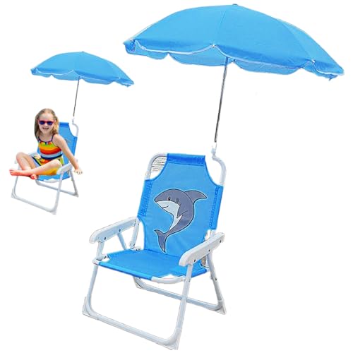 Chaise de plage pour enfants en polyester imperméable avec parasol de jardin - 2
