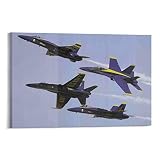 Plane Poster USA Blue Angels Military Aircraft Jet Aviation Airplane Canvas Painting Wall Art Poster
