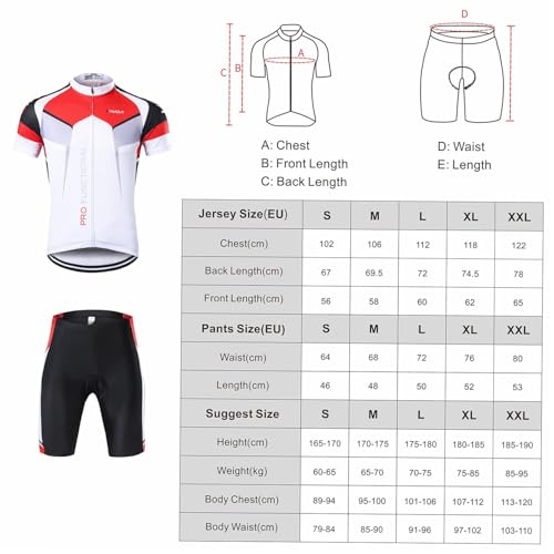 Fahrradbekleidung für Herren – Lixada Radtrikot Set Kurzarm