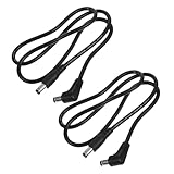 OFFSCH Guitar Effector Cable 2pcs Professional Dc Power Cable 60cm Black for Musical Instruments Home School Stage Performances