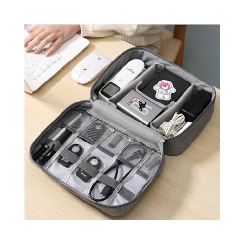 Estojo Organizador Bolsa Para Cabos E Acessórios Eletrônicos (Azul Claro)