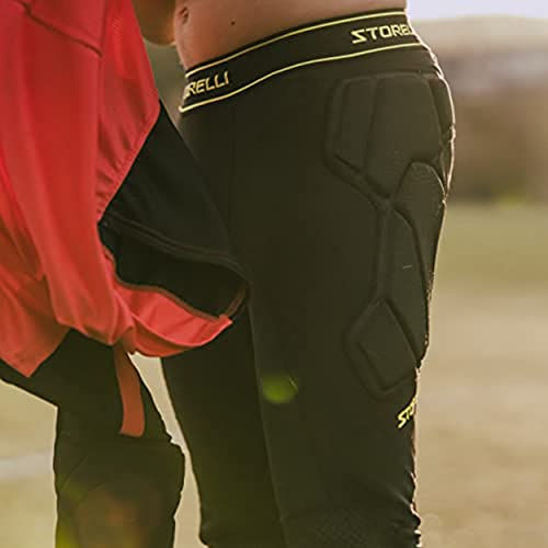 Storelli Bodyshield Goalkeeper Leggings 3 | Full-Length Padded Soccer Goalie Pants | Enhanced Lower Body Protection | Black | Extra Large #TOP2