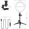 6 LED Selfie Ring Light with Tripod Stand, Video Conference Lighting Kits for Webcam Lighting/Zoom Lighting/Self Broadcasting/Live Streaming