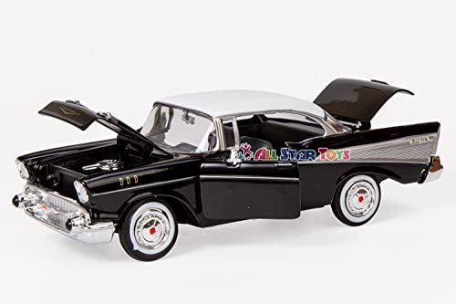 1957 Chevy Bel Air, Black - Motormax Premium American 73228 - 1/24 Scale Diecast Model Car for unisex-adult