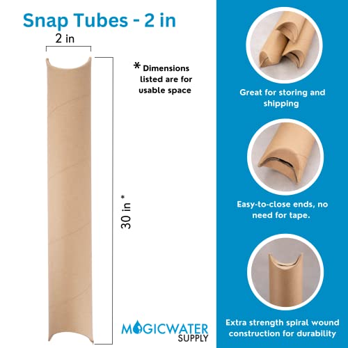Magicwater Supply 2 Inch X 30 Inch, Mailing Tubes With Snap Seal (2 Pack) #TOP1