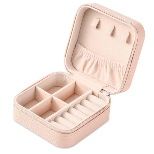 Image of Mini Jewellery Organizer Box with Zipper Storage Case for Rings Earrings Necklace Bracelet Travel Storage Jewellery Holder with Compartments (Pack of 1| Multicolor)