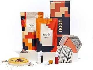 noah Jesmonite & Terrazzo Craft Kit - Complete DIY Set - Casting Kit for Beginners - Great Gift Idea (Hexagon & Round Coaster Moulds/Primary Colours)