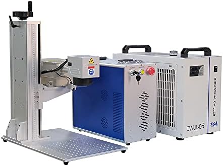 355nm 15W JPT UV Laser Marking Machine UV Laser Engraver Ultraviolet Laser Caving Machine with 110mm Lens Water Chiller for Glass Crystal Plastic Shells