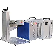 JPT UV Laser Engraver Laser Marking Machine 3W, 110110mm with S&A Water Chiller and D80 Rotary Axis Class 1 Laser Output Power 0.39mW