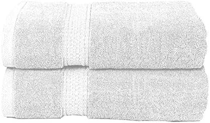 2 Pack Bath Sheet 100% Egyptian Cotton 600GSM Hotel Quality Guest Towel Set Super Absorbent Quick Dry Extra Soft Bathroom Bath Sheet Sets (White)