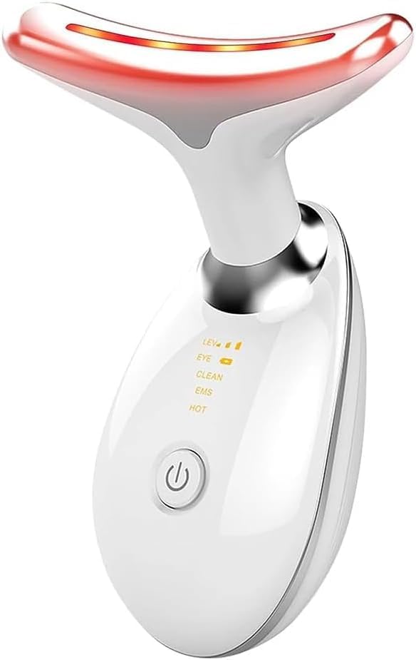 Massageador Facial LED 3 Cores com EMS e Aquecimento, Lifting Fac...