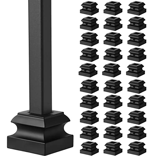 Dunzy Iron Baluster Shoes Stair Flat Shoe With Screw For 1/2 Inch Staircase Balusters Metal Spindle Railing, Black (30 Pcs) #TOP6
