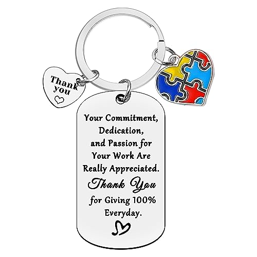 Xiahuyu Autism Awareness Keychain Thank You Gift for Autism Teacher Special Education Teacher ABA Therapist Appreciation Gift Autism Awareness Month Gift Christmas Birthday End of Year Gift
