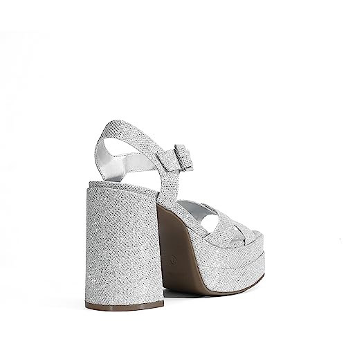 DREAM PAIRS Women's Platform Chunky Heels Square Open Toe Ankle Strap High Heeled Sandals Y2K Shoes for Party Brunch3