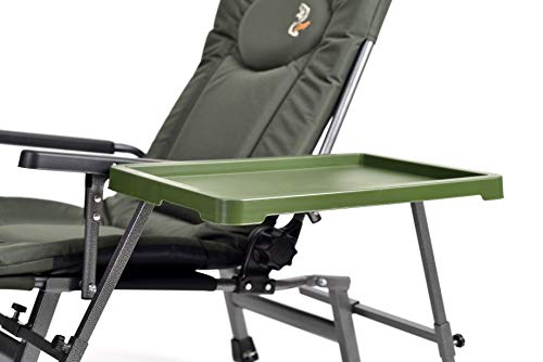 Foto von Carp Angelstuhl Campingstuhl F5R ST/P Stuhl Deluxe Karpfen Angler Campingstuhl mit extra Höhe und Tisch Angelrutenhalter, Polyester