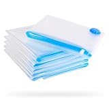 figg lot de 6 sacs de rangement sous vide XXL - 100 x 80 cm avec étiquettes - Sacs aspirants CO2 compensé, étanches et réutilisables - Rangement pour vêtements, couettes, couvertures et coussins