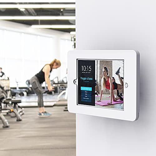 Beelta Tablet Wall Mount for 10.2 inch iPad 7th 8th 9th Generation, Anti Theft Lock and Key, iPad Wall Mount for Smart Home, Gym, Retail Store, Tradeshow Booth, Showroom, Conference Room, Metal, White