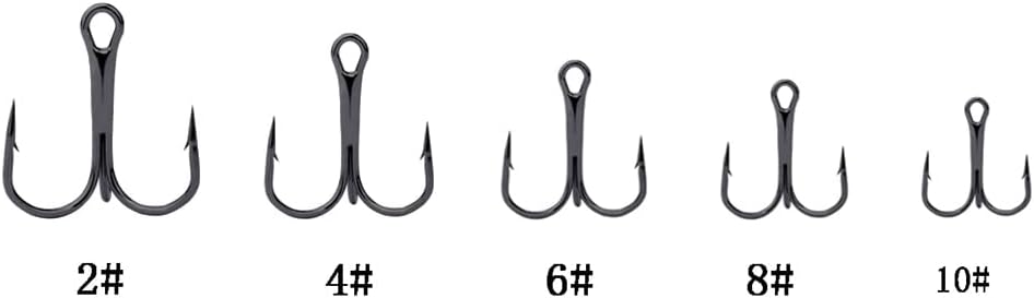 AMHDV Treble Hooks, Size 2#, Black, 100-Pack, photo 3 of 7