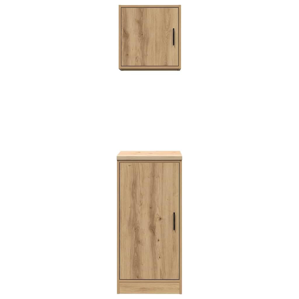 Générique Armoires Garage 2 pcs chêne Artisanal Bois d'ingénierie,Entreprise & Industrie,Stockage Industriel,Armoires industrielles,Brun,28.35 KG,3328304
