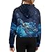Pointodoor Underwater Sea Turtle Girls Fleece Hoodies Size 5-14 Causal Half Zip Sweatshirts with Pocket for Kids Long Sleeve Fashion Clothes Oversized Sport Athletic Hoodie Cropped Pullover