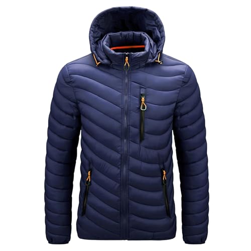 Doudoune légère homme imperméable noire veste chaude col montant capuche bouffante