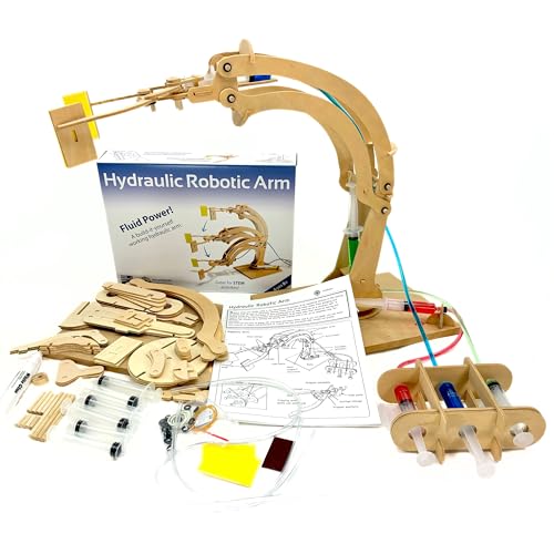 PATHFINDERS STEM Kit – Hydraulic Robotic Arm | Wooden Building Kit for Kids Ages 8-12 | Mechanical Engineering Toy | Hands-On STEM Project for Boys & Girls