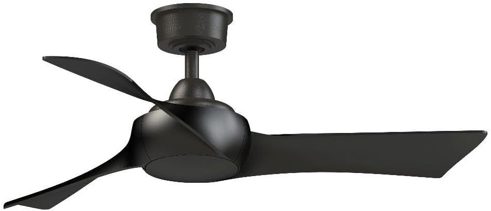 Fanimation Wrap Custom 3 Blade Ceiling Fan 12.46 Inch and 44 Inch Wide with Brushed Satin Brass Finish and Matte White Blades