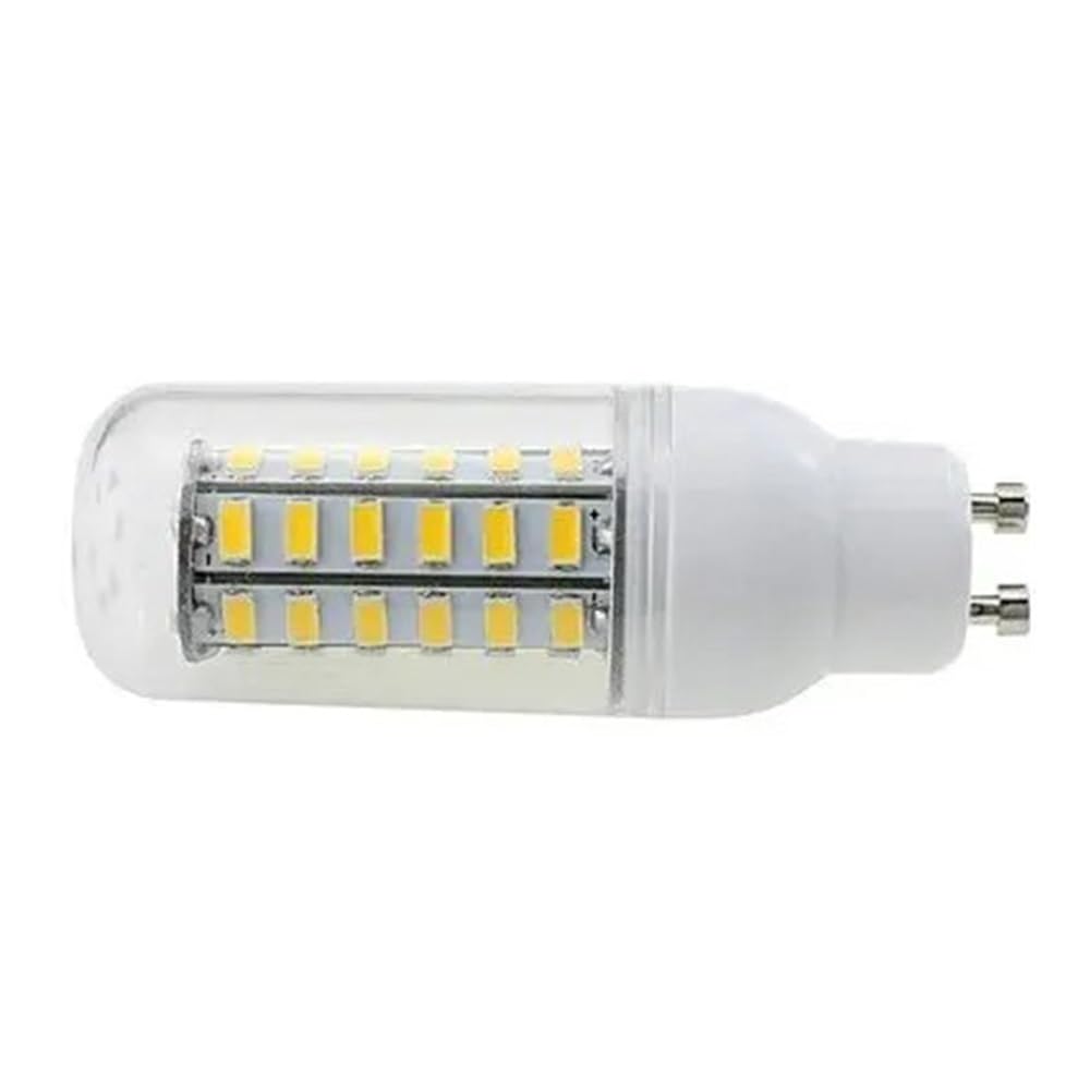 Iluminación KJXP, Paquete de 20 bombillas LED tipo globo AC220V GU10 5W 48-SMD5730 500LM bombillas de maíz blanco cálido/frío(Warm White)