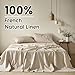 Shilucheng 100% French Linen Sheets - Queen Size Bed Sheets, Breathable & Cooling Pure Linen Sheets,Soft Durable and Tear Resistant -16 Inch Deep Pocket - 4Pcs (Linen, Queen)