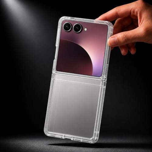 Image of amazon basics Transparent Clear Case for Samsung Galaxy Z Flip 8, Slim Shockproof Hard PC Back Protection Cover (Clear)