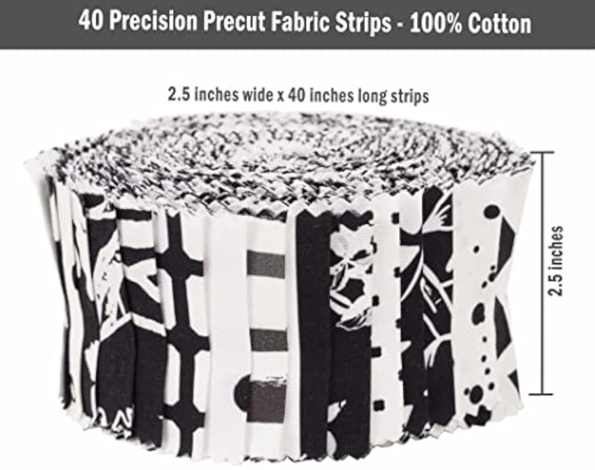 40Pcs Abstract Floral Print Cotton Precut Fabrics for Quilting Craft Strips