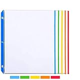 Sooez [Heavy Weight] Clear Sheet Protectors, Color Coded Edges Page Protectors for 3 Ring Binder, Clear Plastic Sleeves for Binders, Top Loading Paper Protector Acid Free Letter Size, 30 Pack